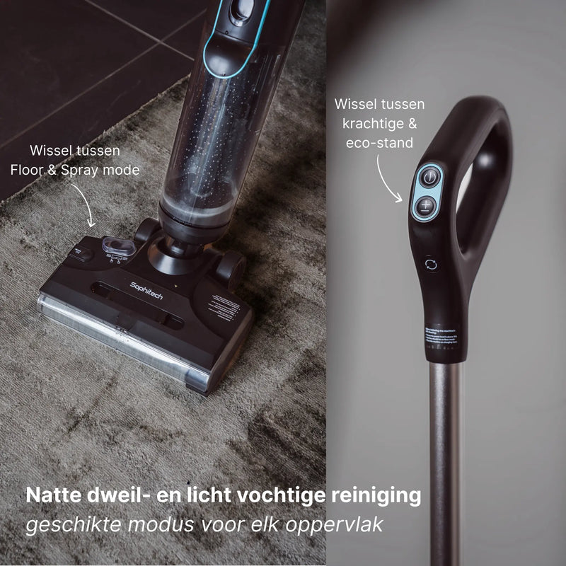 Schakelen tussen Floor Mode en Spray Mode op de DualClean Pro dweilstofzuiger
