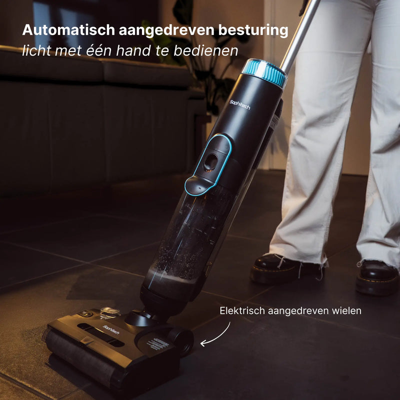 Elektrisch aangedreven roterende borstelrol van de DualClean Pro dweilstofzuiger