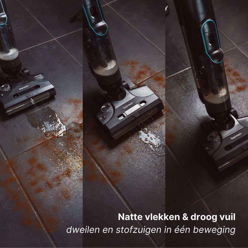 Dweilstofzuiger DualClean Pro zuigt tegelijk nat en droog vuil op