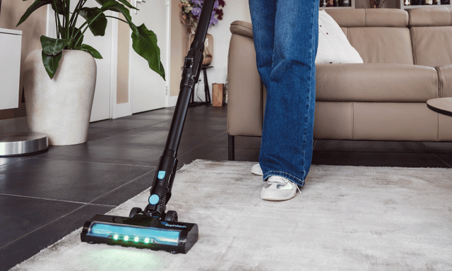 Vloerborstel van de DustVision op tapijt